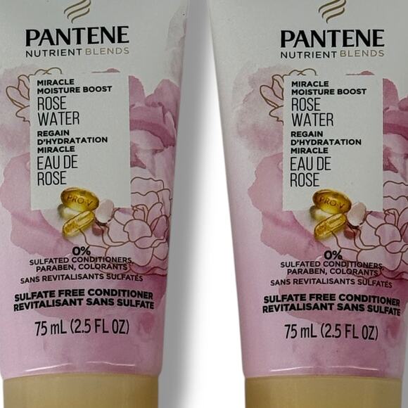 Pantene Nutrient Blends Rose Water Sulfate Free Conditioner 2.5 oz Lot of 2 - Picture 2 of 4